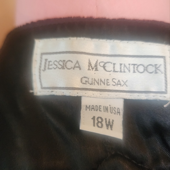 Gunne Sax by Jessica McClintock Vintage Black Velvet Bolero Sz 18W - Picture 4 of 9